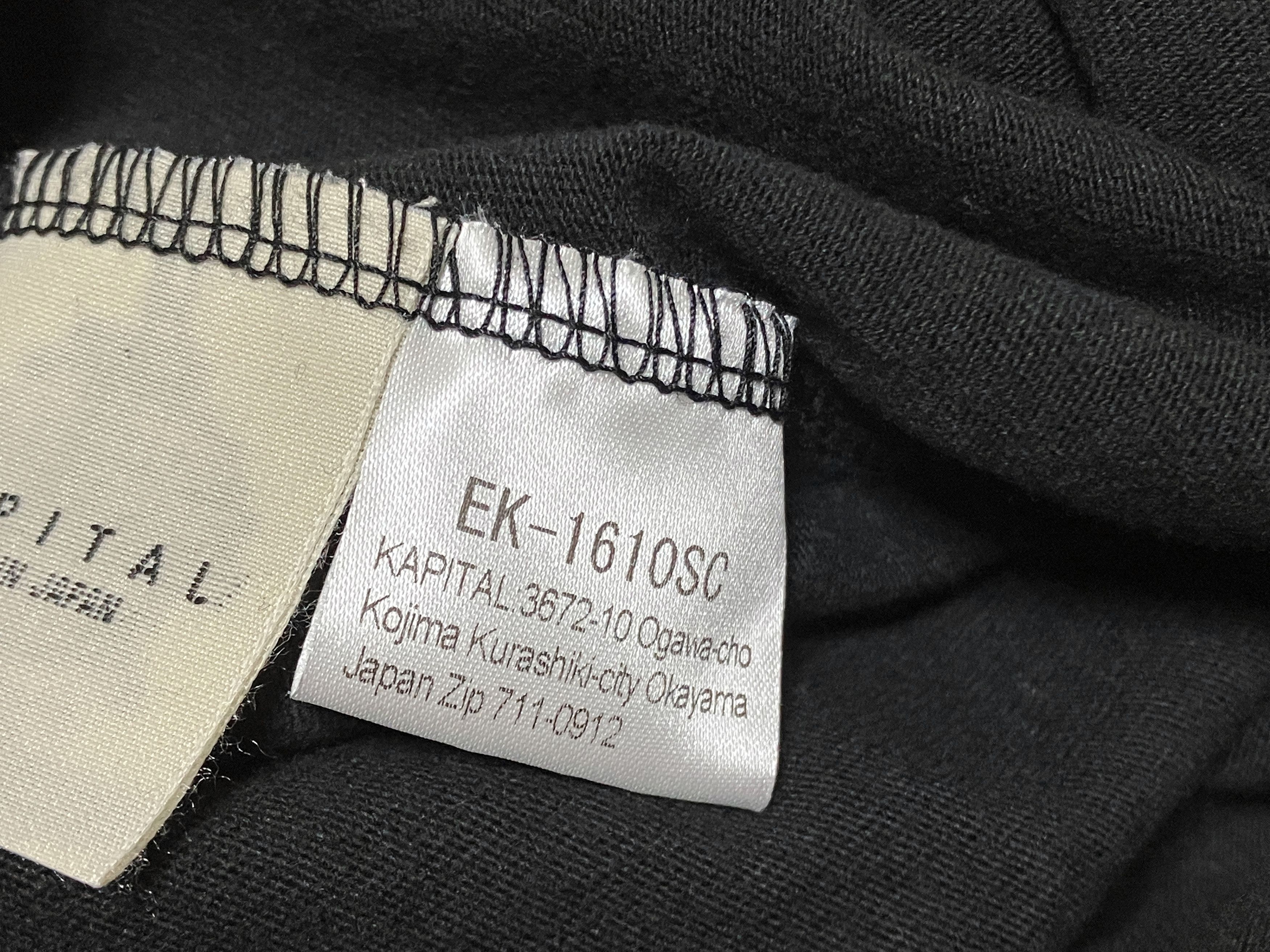 KAPITAL 20/- Jersey crew Tee curtain concho pt t-shirt black