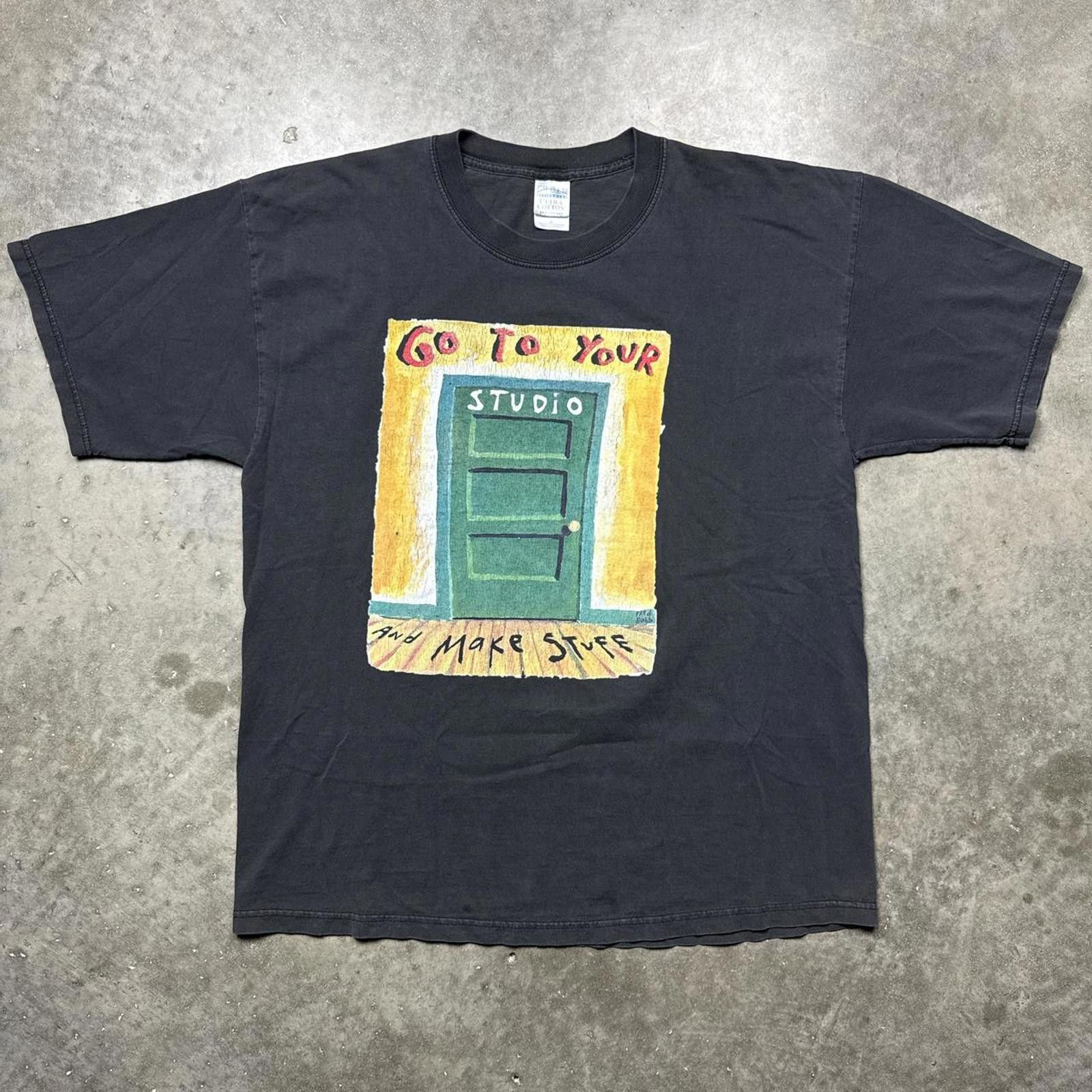 Gildan Black Go To Your Studio And Make Stuff Vintage Y2k T-Shirt Size US XL / EU 56 / 4 - 1 Thumbnail