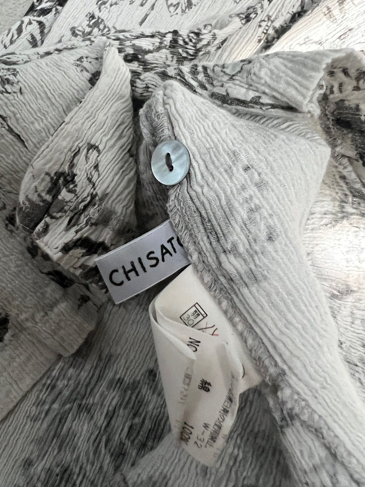 Issey Miyake Tsumori Chisato Pleated Floral Motif Button Up Shirt Size XS / US 0-2 / IT 36-38 - 12 Thumbnail
