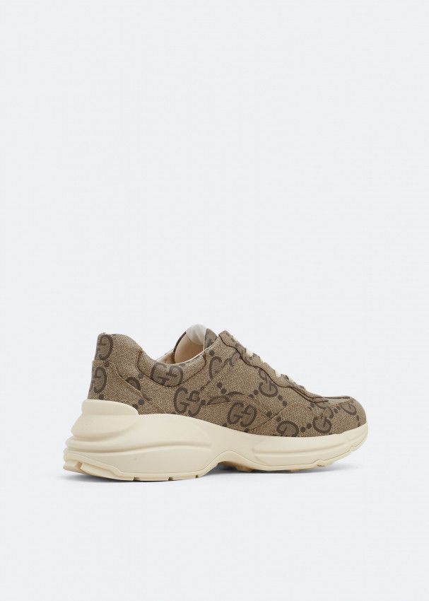 Gucci o1s1wg110125 Rhyton Low-Top Sneakers in Beige/Brown Size US 15 / EU 48 - 3 Thumbnail