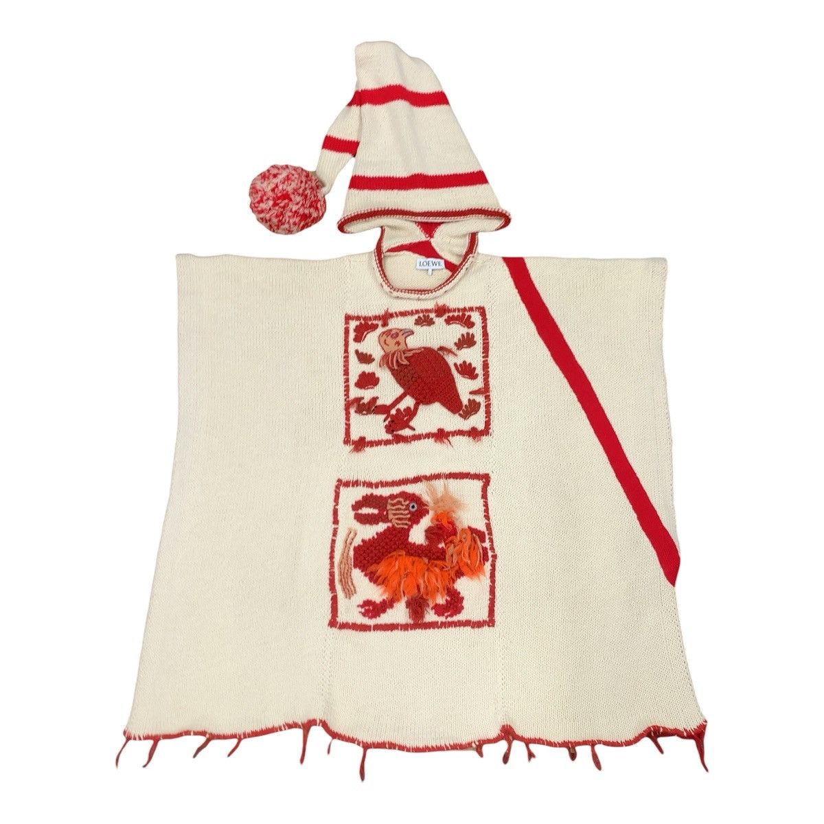 Loewe Loewe Loewe Wool Embroidered Knit Poncho Others Shawl DUTY FREE for USA Size ONE SIZE - 1 Thumbnail