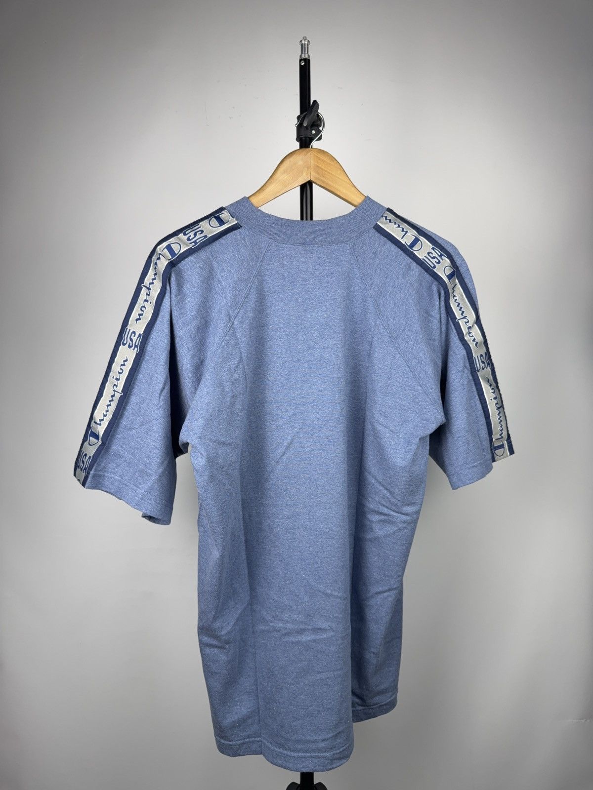Champion 90s Vintage Champion USA Tape Sleeve Henley T-Shirt Blue Size US L / EU 52-54 / 3 - 12 Thumbnail