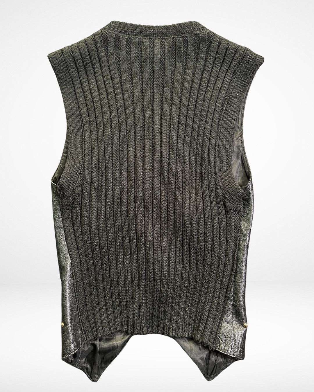 Vintage Chic and Shocked 1990s Embellished Hybrid Leather Vest Size M / US 6-8 / IT 42-44 - 4 Thumbnail