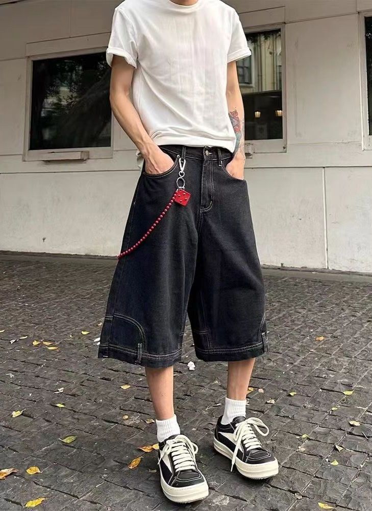 Jean × Vintage Inverted Waist Baggy Denim Shorts Size US 34 / EU 50 - 4 Thumbnail