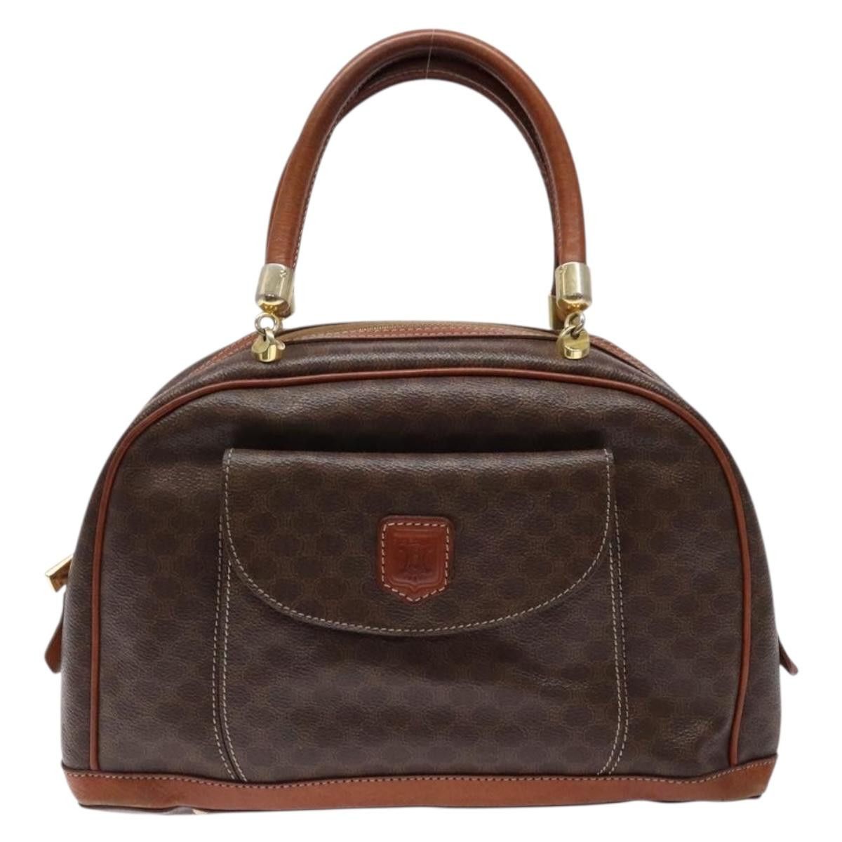 Celine CELINE Macadam Canvas Hand Bag Pvc Leather Brown Gold Size ONE SIZE - 2 Thumbnail