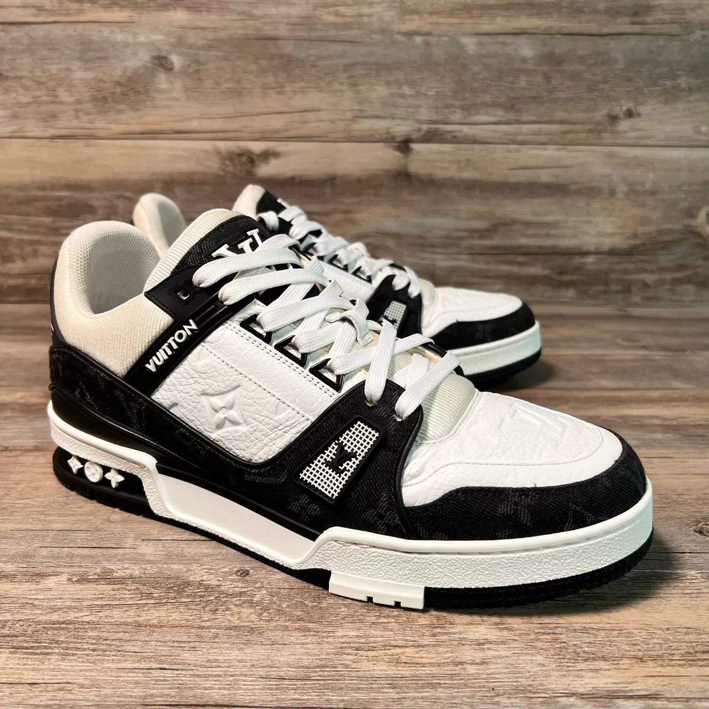 Louis Vuitton Men's LV Trainer Black White Panda Denim UK7.5/41.5 Size US 8.5 / EU 41-42 - 2 Thumbnail