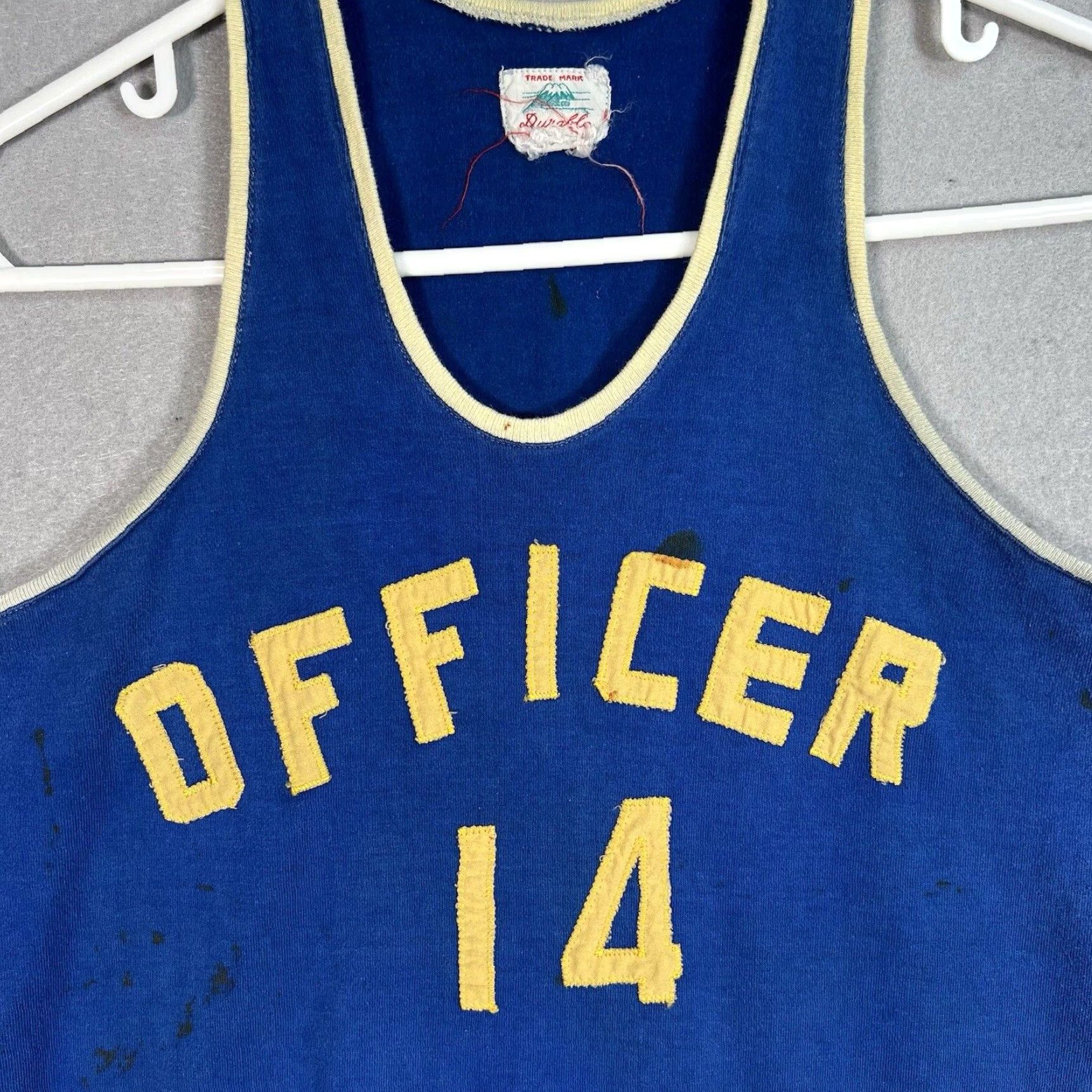 Vintage VINTAGE 1950s Durable Officer Sleeveless Basketball Jersey Mens Small Blue Size US S / EU 44-46 / 1 - 5 Thumbnail