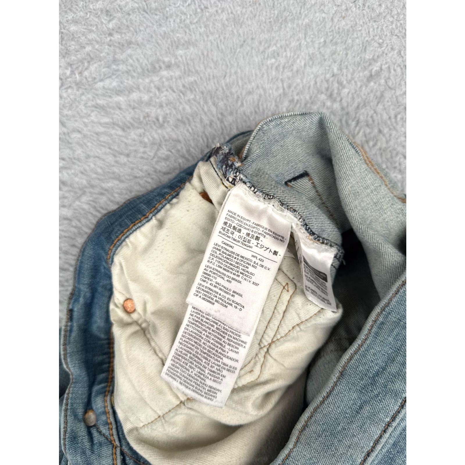 Levi's Levis 512 Jeans Adult 34 Blue Denim Cotton 5-Pocket Regular Stretch Distressed Premium 32x31 Size US 34 / EU 50 - 7 Thumbnail