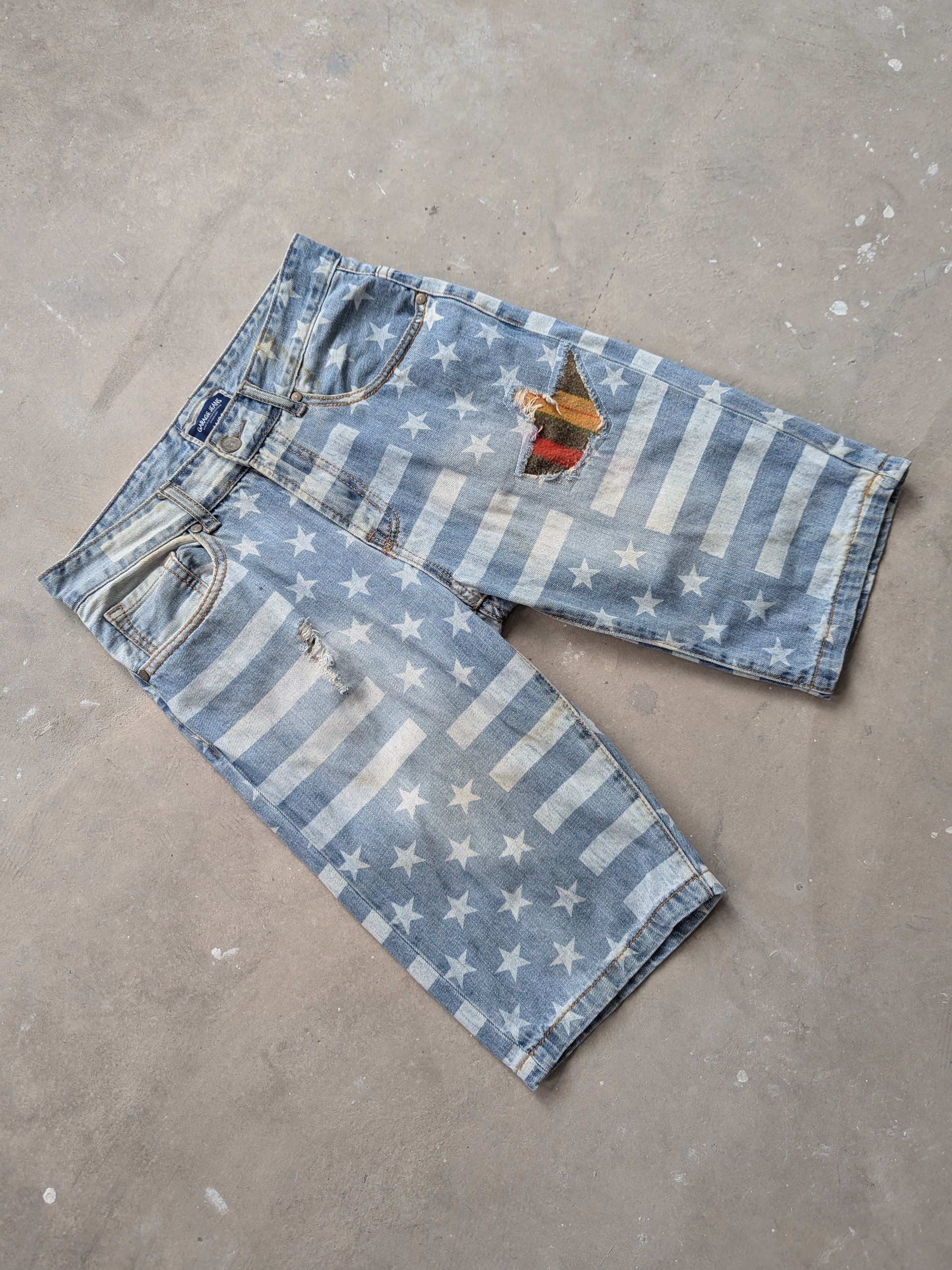 Japanese Brand × Vintage Vintage Garage Jeans Distressed American Flag Size US 28 / EU 44 - 3 Thumbnail