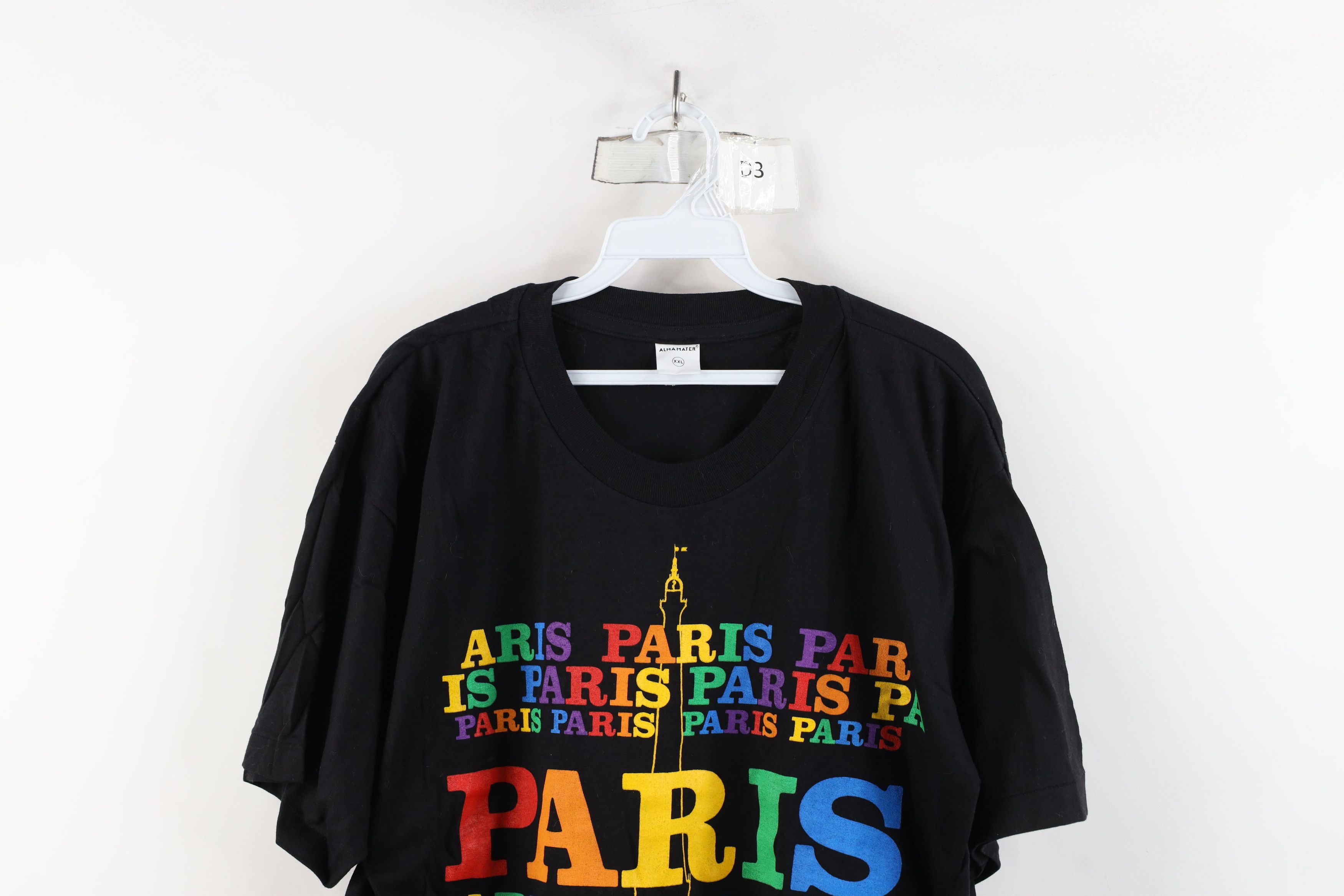 Vintage Vintage 90s Streetwear Rainbow Paris Eiffel Tower T-Shirt Size XXL / US 16-18 / IT 52-54 - 2 Thumbnail