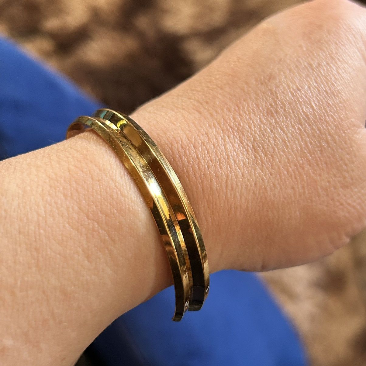 Vintage Vintage shiny gold plated cuff bracelet Size ONE SIZE - 2 Thumbnail