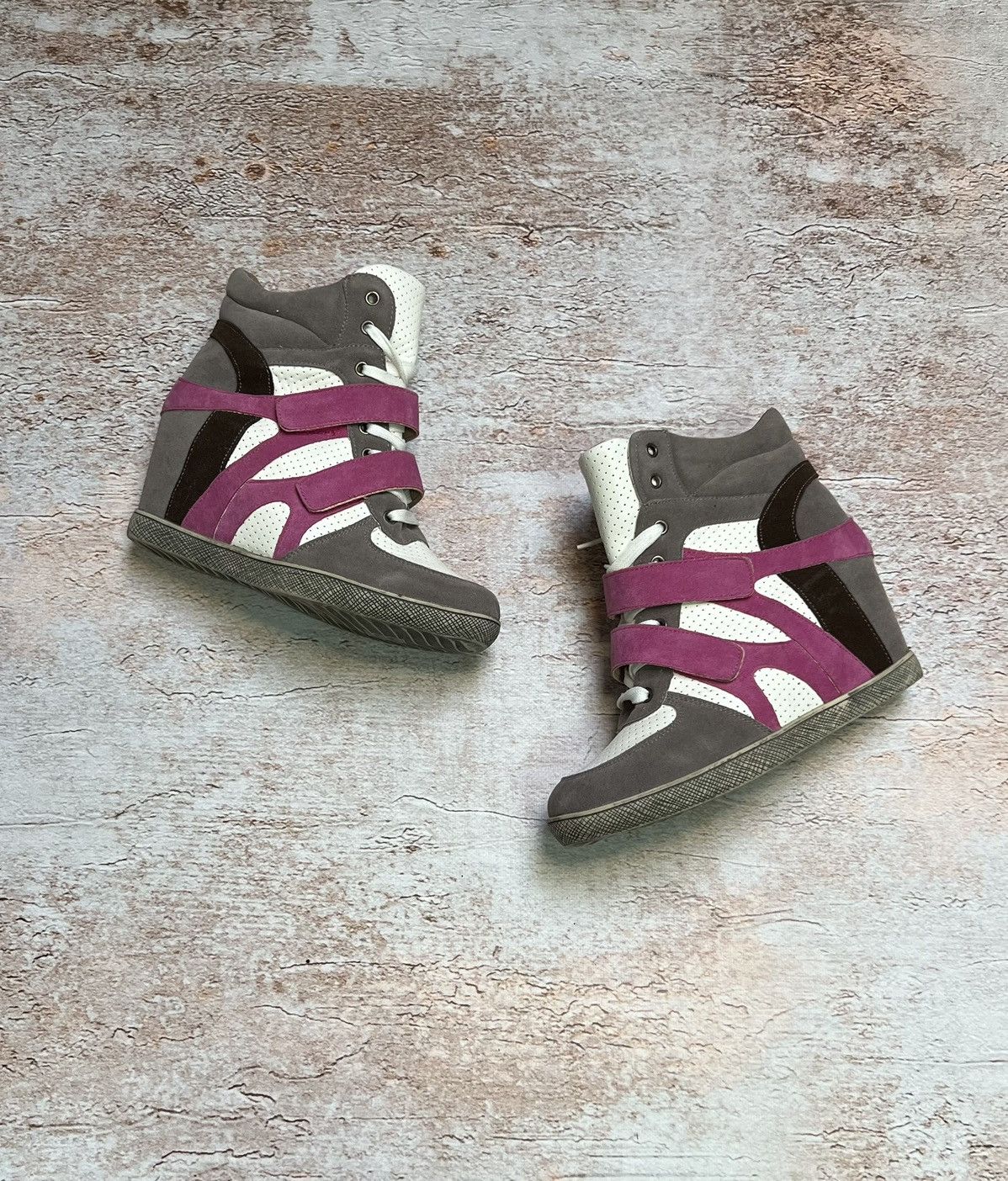 Purple wedge sneakers online