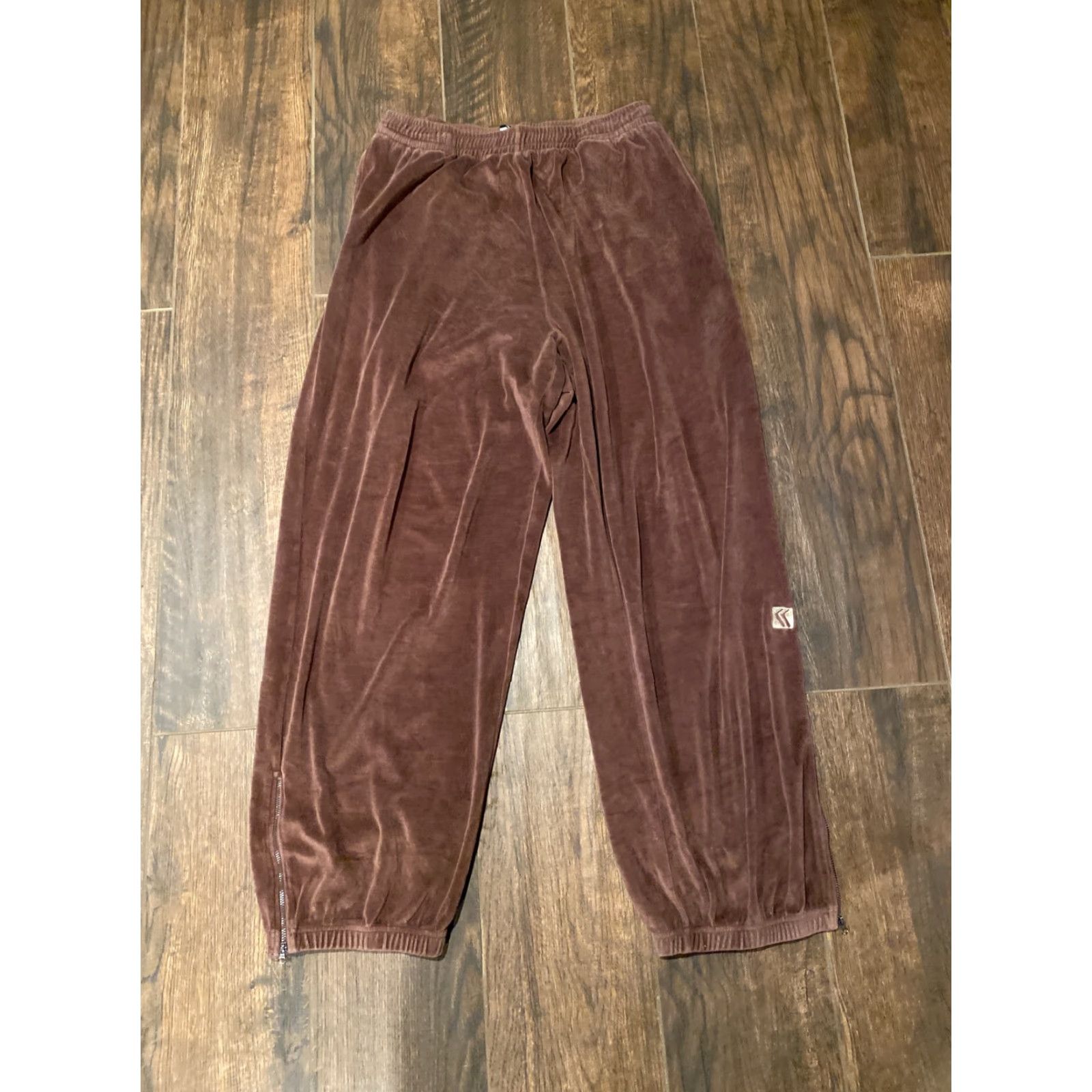 Karl Kani VINTAGE Karl Kani Velour Pants Men's XL Brown Hip Hop 90s Zipper Left Angle Size US 36 / EU 52 - 2 Thumbnail