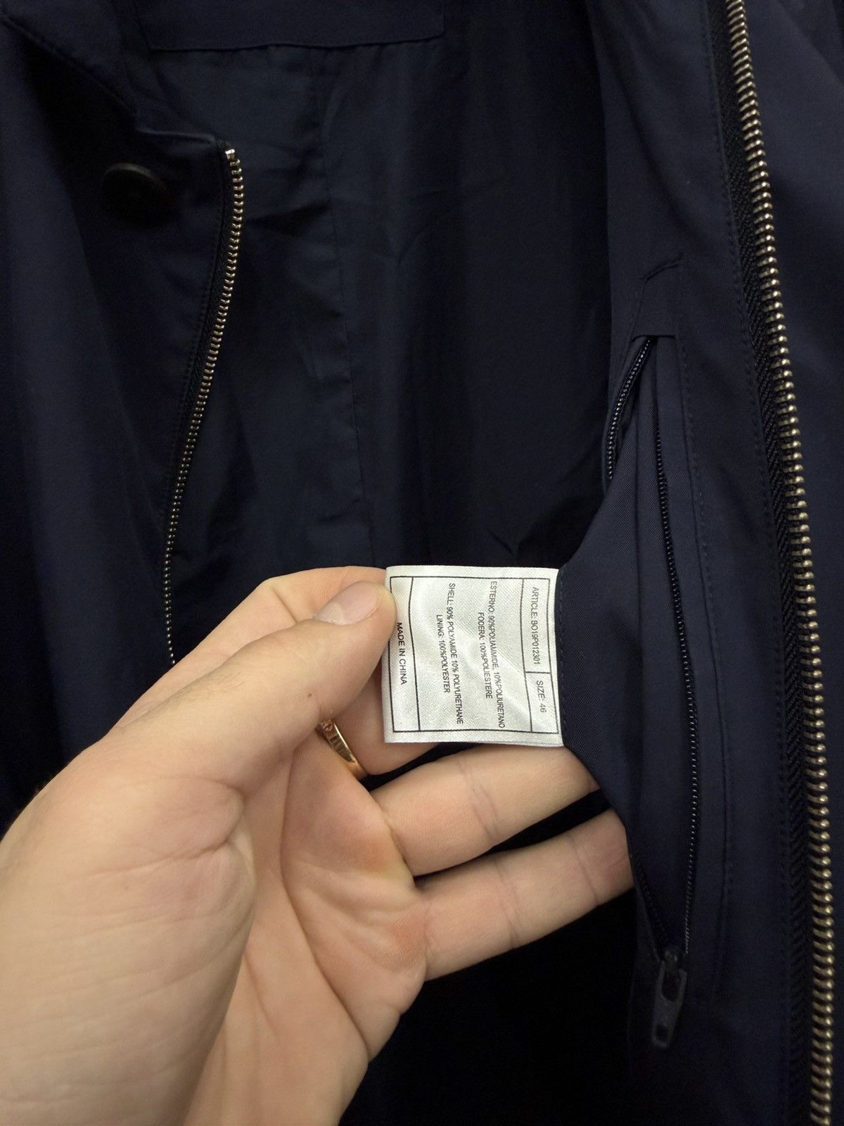 Boggi Boggi Nylon Metal Navy Blue Jacket Sport Coat Blazer Size US S / EU 44-46 / 1 - 12 Thumbnail