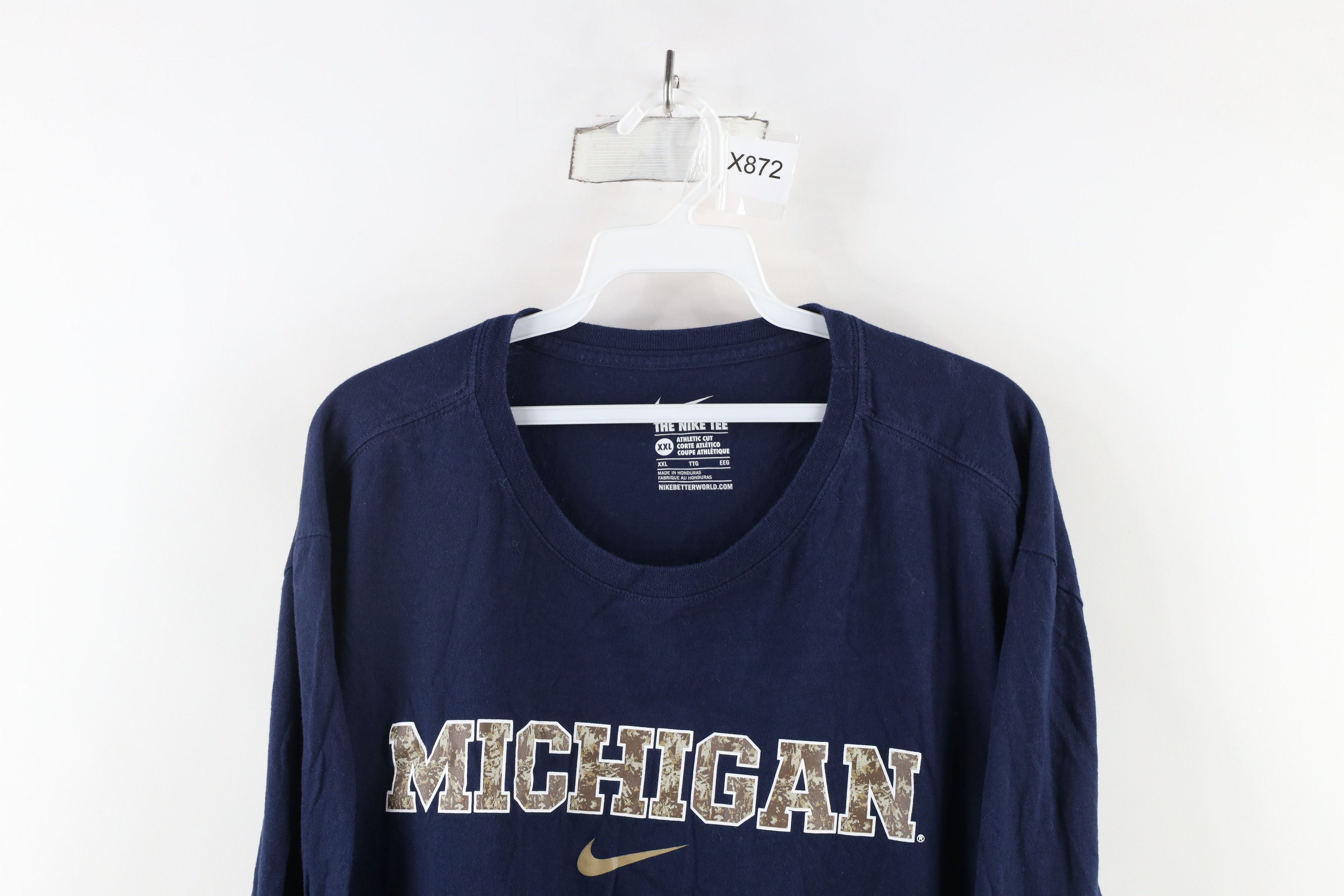 Nike × Vintage Nike Swoosh University of Michigan Long Sleeve T-Shirt Size US XXL / EU 58 / 5 - 2 Thumbnail