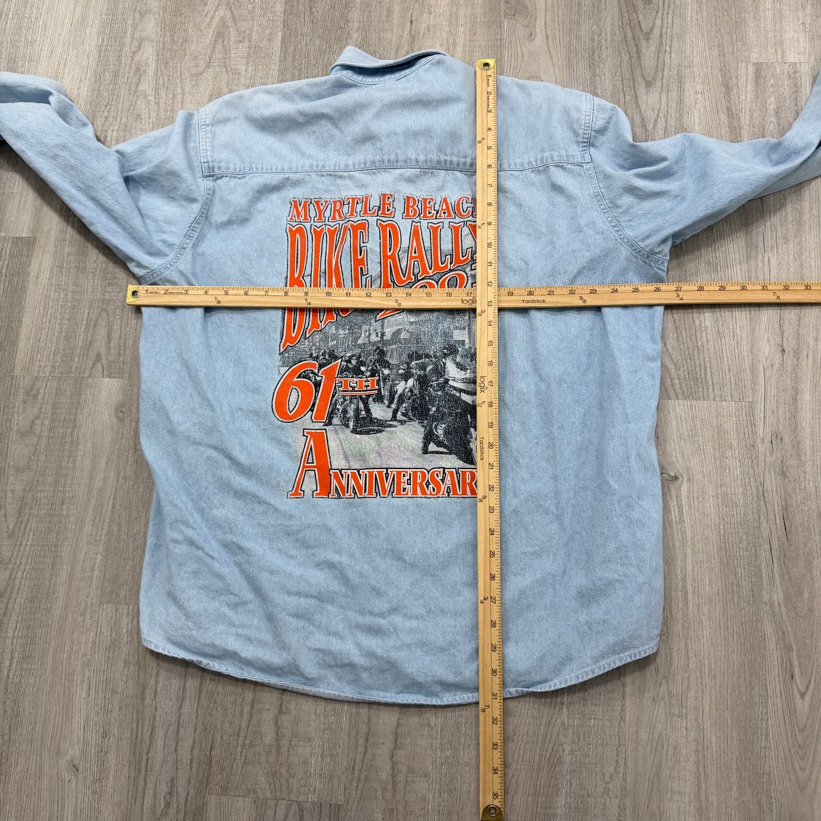 Vintage Vintage Myrtle Beach Bike Rally Denim Shirt Men's 2XL Blue Size US XXL / EU 58 / 5 - 8 Thumbnail
