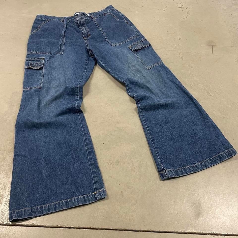 Vintage vintage y2k flared cargo jeans 36x32 Size US 36 / EU 52 - 1 Thumbnail