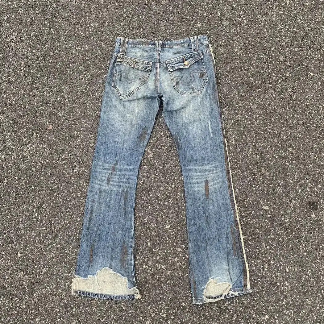 Japanese Brand JAPANESE RUSTY DIRTY DENIM 30x32 RIPPED FLARE BOOTCUT PANTS Size US 30 / EU 46 - 9 Thumbnail