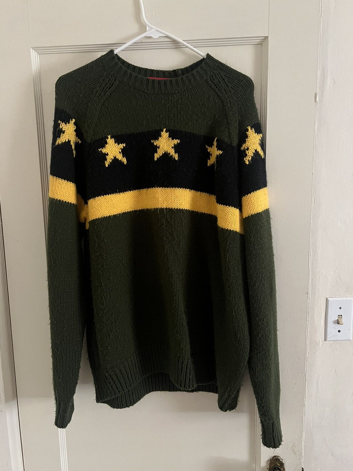 Supreme Supreme Green/Yellow Knit Sweater | Grailed