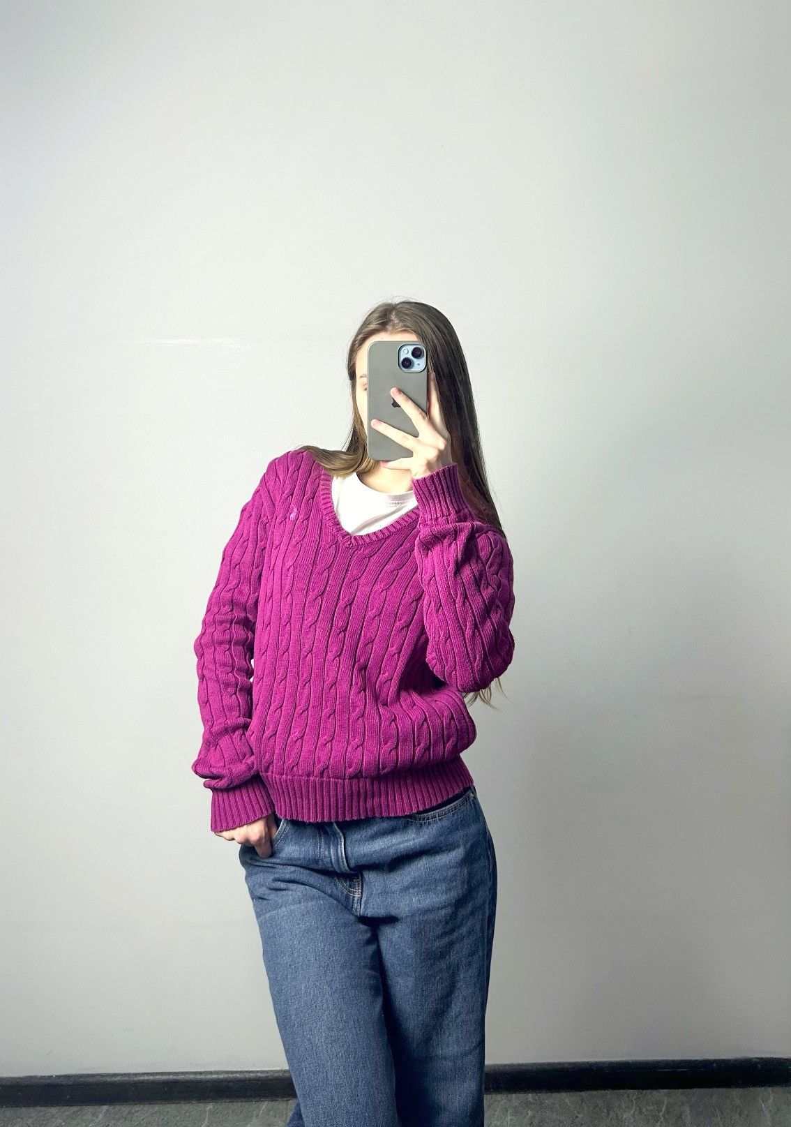 Vintage Sweater knit Polo Ralph Lauren PRL Purple vintage Medium Size M / US 6-8 / IT 42-44 - 1 Thumbnail