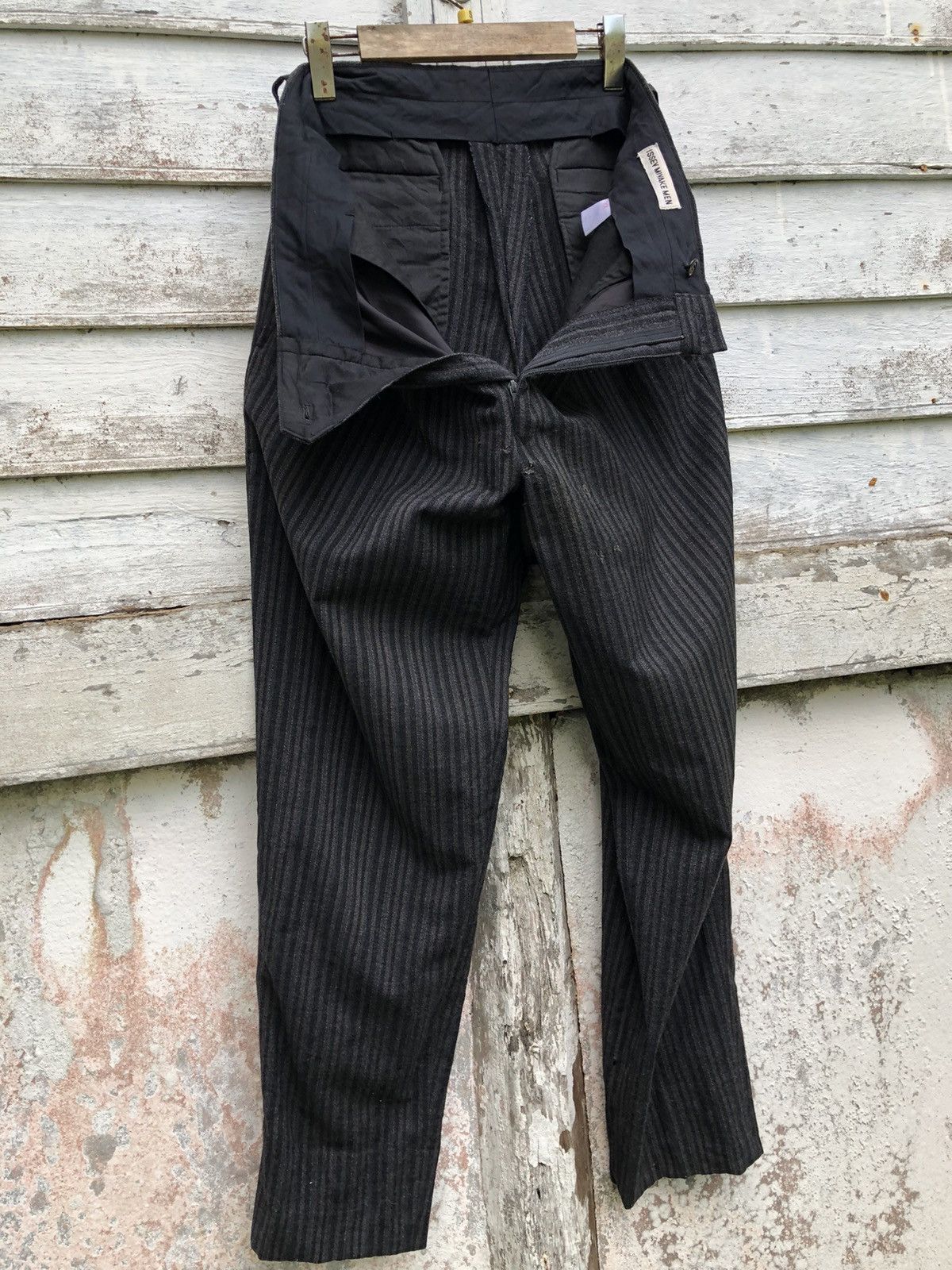 image of Archival Clothing x Issey Miyake Archival Vintage Issey Miyake Men Pencil Stripe Trouser in Black S