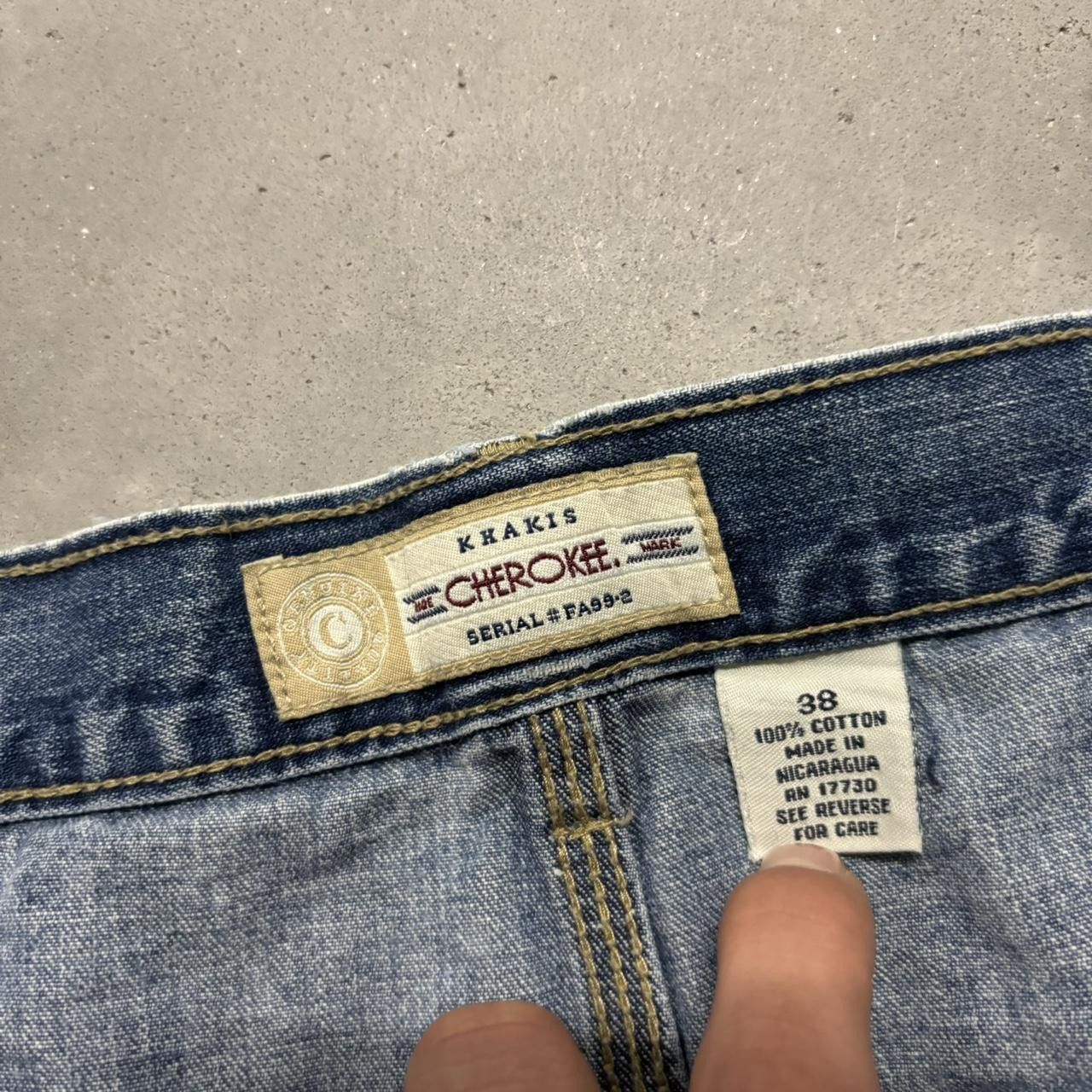 Japanese Brand × Vintage Crazy Vintage Y2K/2000s Grunge Skater Carpenter Jean Shorts Jorts! Size US 38 / EU 54 - 6 Thumbnail