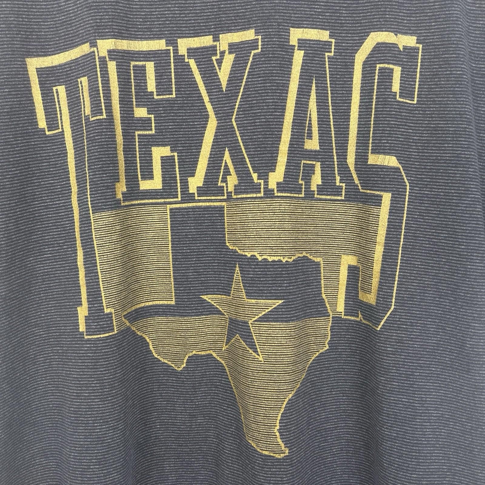 Other Vintage 90s Texas Lone Star State Striped Gray T Shirt XL Size US XL / EU 56 / 4 - 2 Thumbnail