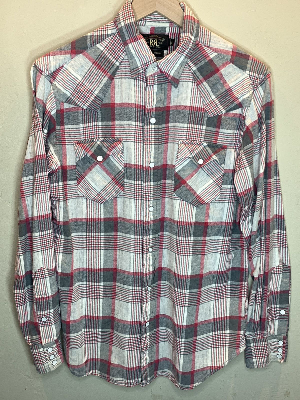 RRL Ralph Lauren RARE* RRL Ralph Lauren Plaid Distressed Western Button Shirt Size US M / EU 48-50 / 2 - 1 Thumbnail