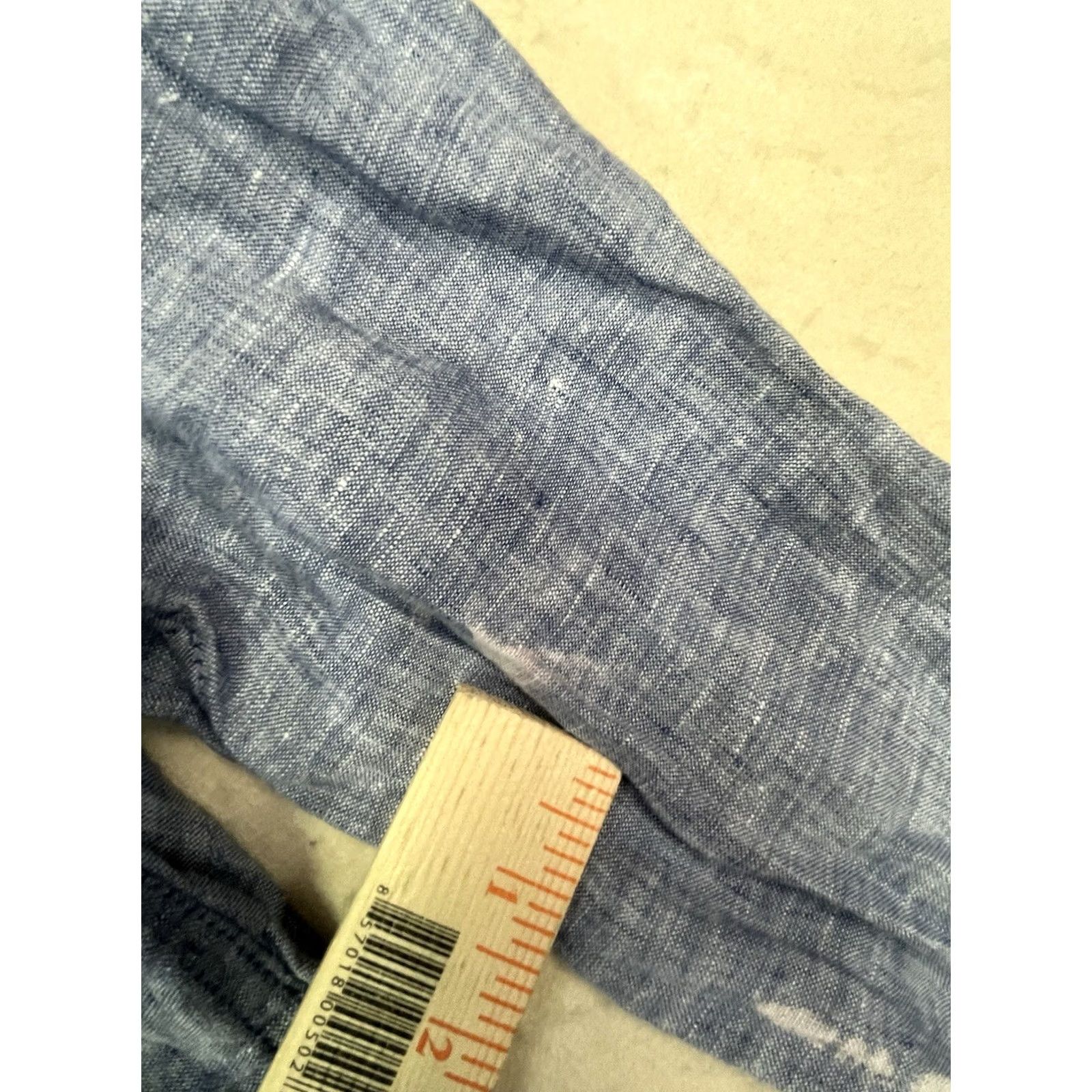 Vintage Garnet Hill Shirt Blue Button Down PP Women Linen Size XXS / US 00 / IT 34 - 6 Thumbnail