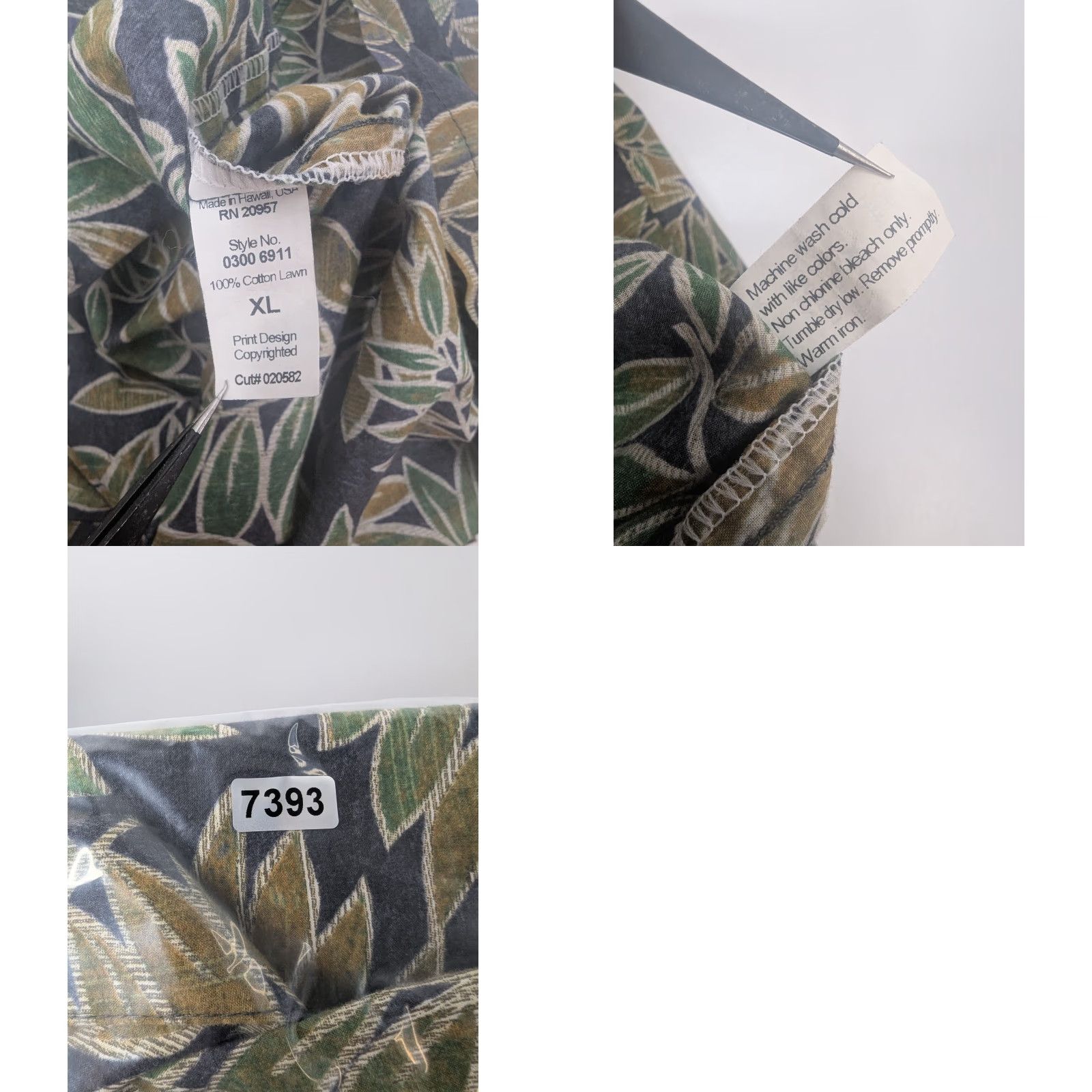 Tori Richard Tori Richard Men's Hawaiian Shirt Hawaiian Leaves Design Cotton Lawn Size XL Multicolor Button-Up Short Sleeve Casual Size US XL / EU 56 / 4 - 8 Thumbnail
