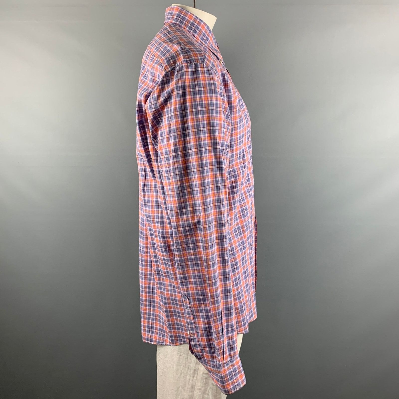 Faconnable FACONNABLE purple Orange Checkered Cotton Long Sleeve Shirt Size US XXL / EU 58 / 5 - 3 Thumbnail