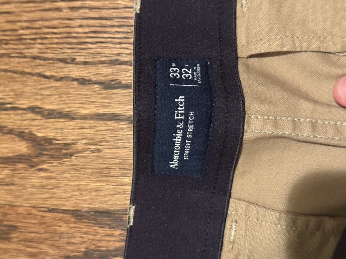 Abercrombie & Fitch Tan straight fit stretch chino pants Size US 33 - 3 Thumbnail