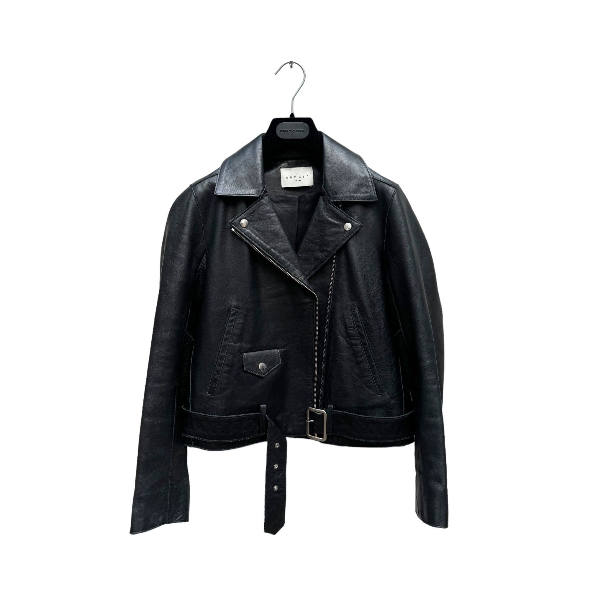 image of Sandro Women / Black Biker Jacket (Size Small)