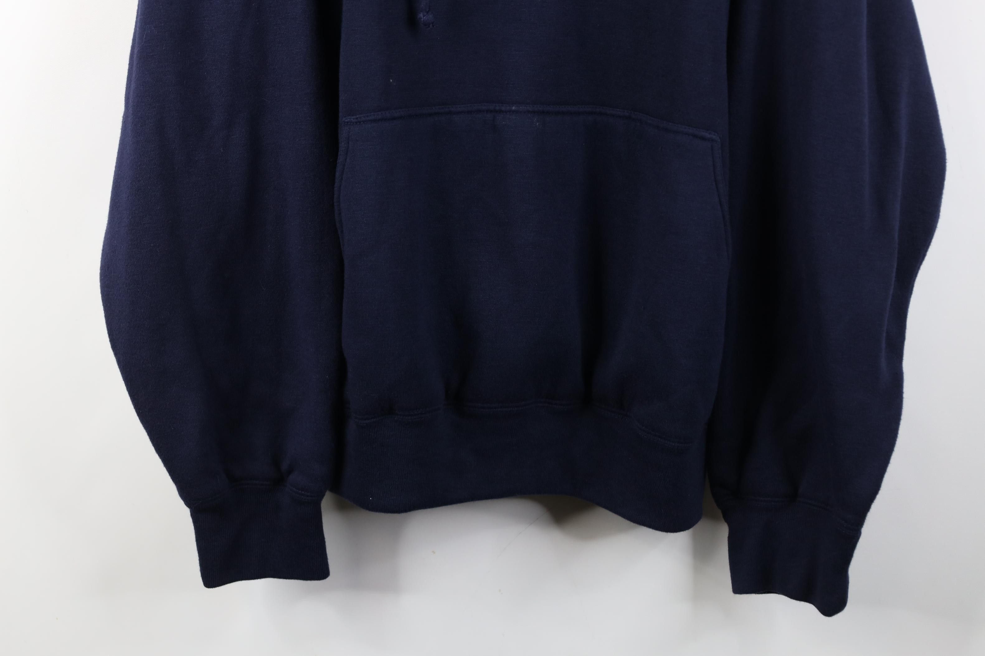 Vintage Vintage 90s Streetwear Waffle Knit Lined Henley Hoodie Blue Size US L / EU 52-54 / 3 - 3 Thumbnail