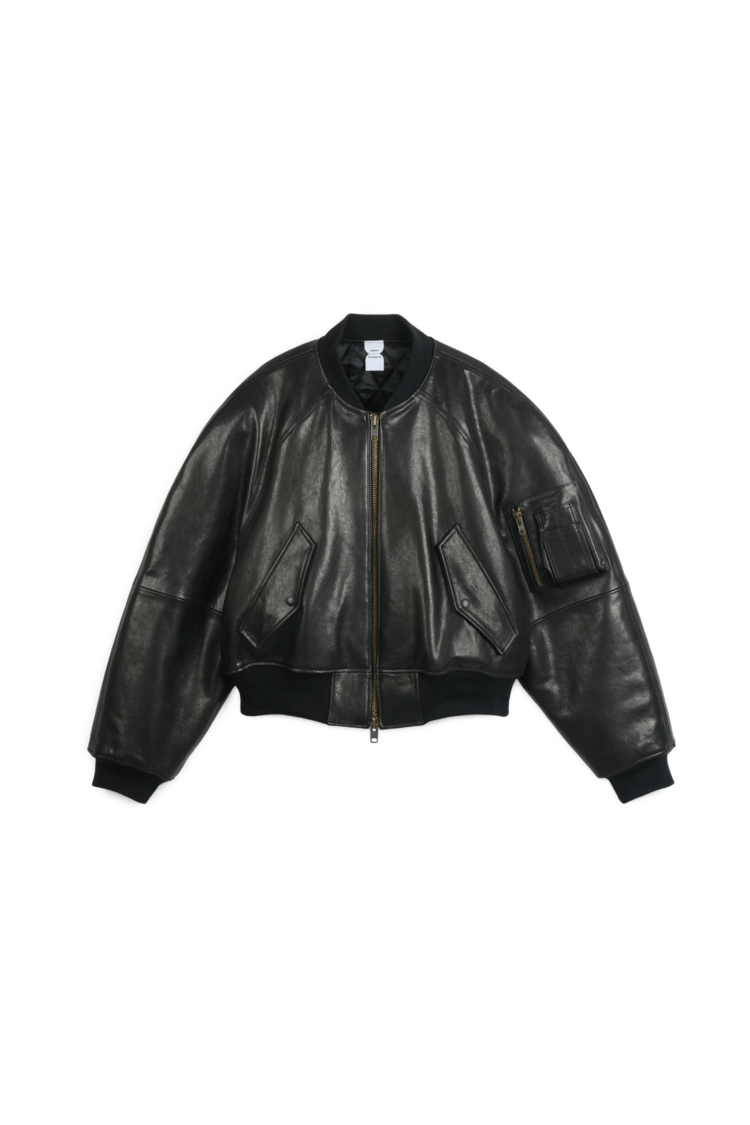 PROJECT G/R Protocol Index Exaggerated Shoulder Leather Jacket Size US M / EU 48-50 / 2 - 8 Thumbnail
