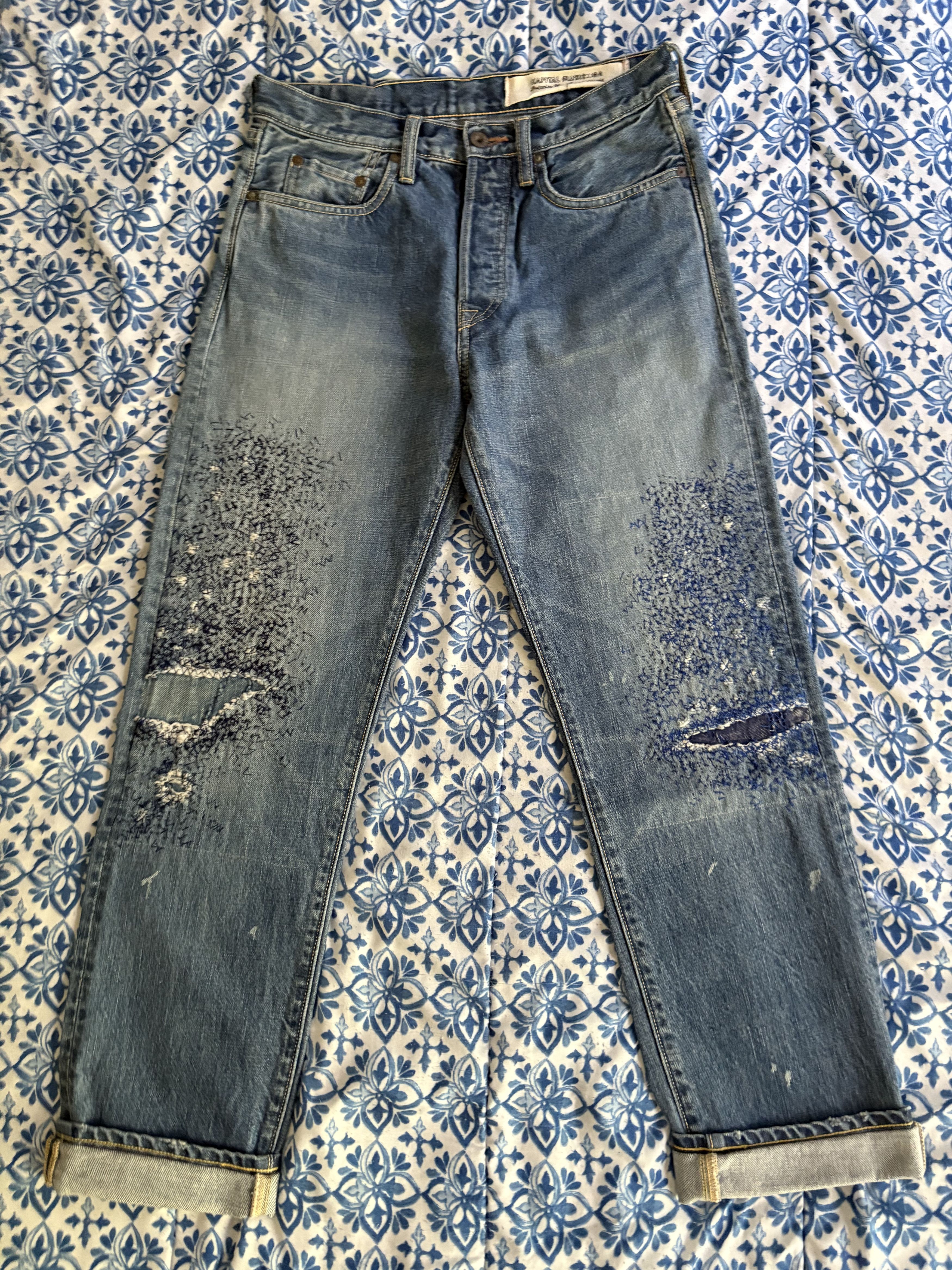Kapital Kapital 3 Year Processing 14oz Denim 5P Monkey Cisco Blue 30 Size US 30 / EU 46 - 1 Thumbnail