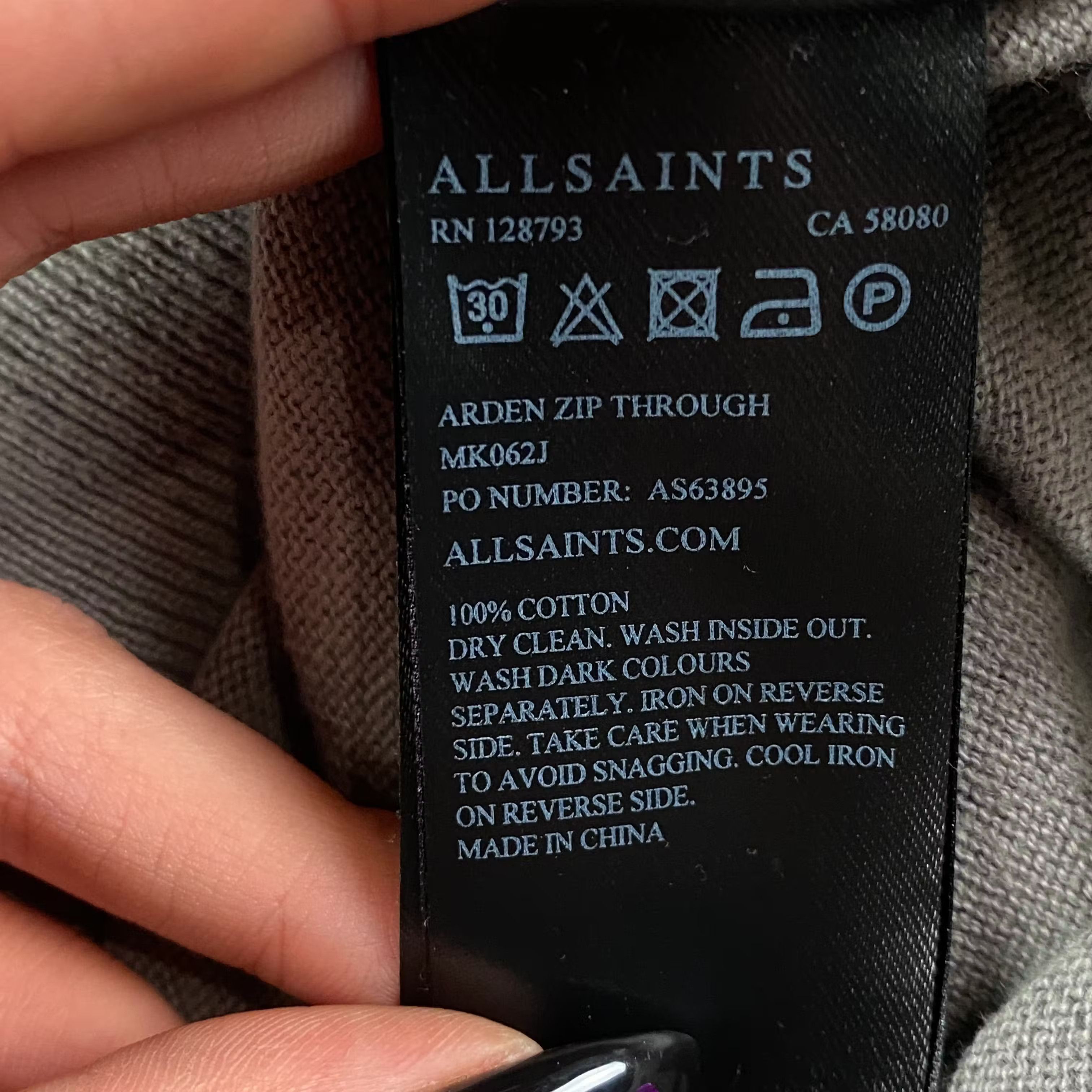 Allsaints Mens Bomber Full Zip Allsaints Size M Size US M / EU 48-50 / 2 - 6 Thumbnail