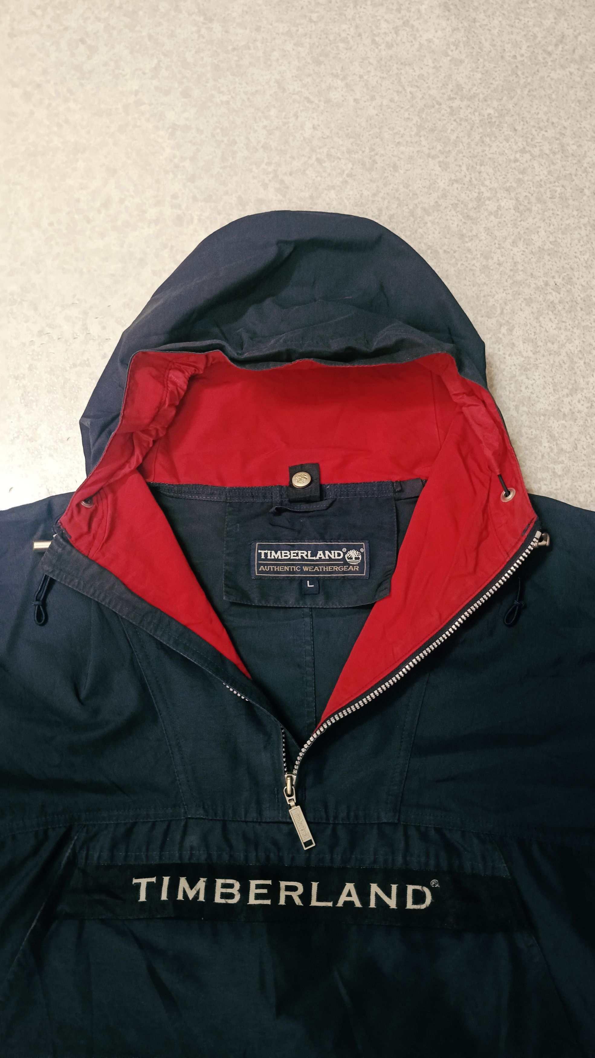 Timberland Vintage Timberland Distressed Oversized Anorak Windbreaker Size US L / EU 52-54 / 3 - 4 Thumbnail