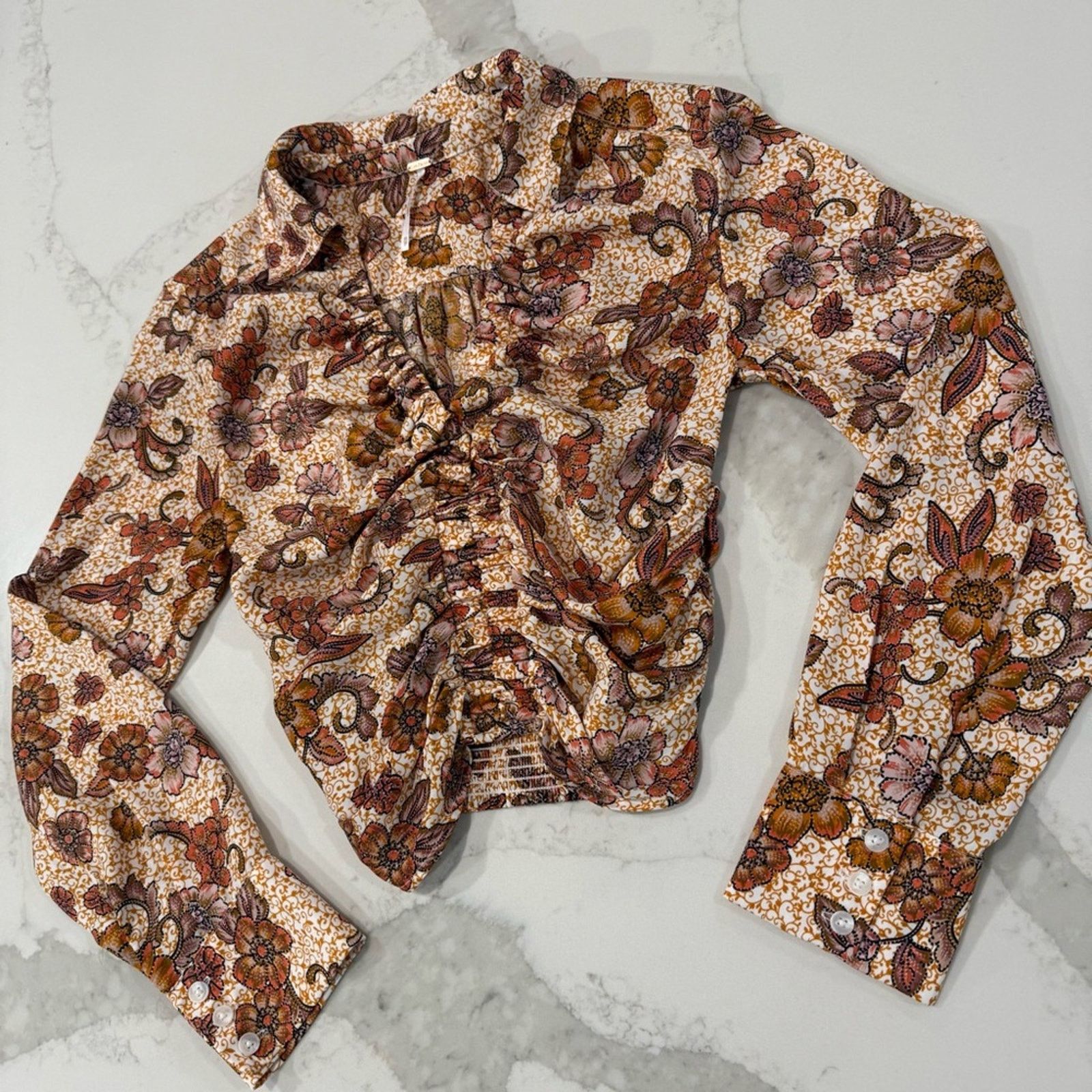Free People Free People I Got You Long Sleeve Floral Crop Top Womens XS Size XS / US 0-2 / IT 36-38 - 8 Thumbnail