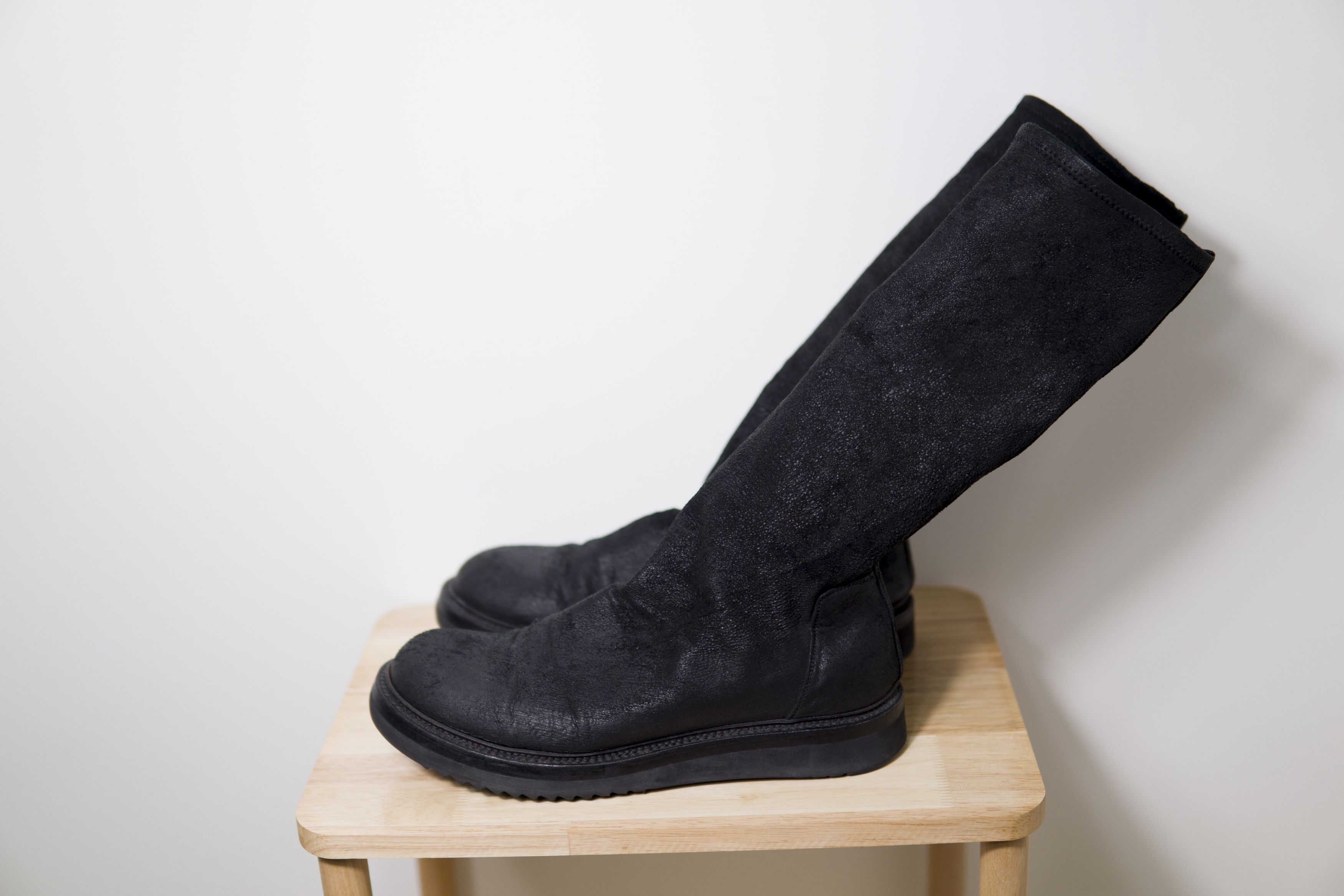 Rick Owens Ss20 Stretch Leather Creeper Sock Shoes in Black, Men's (Size 8)