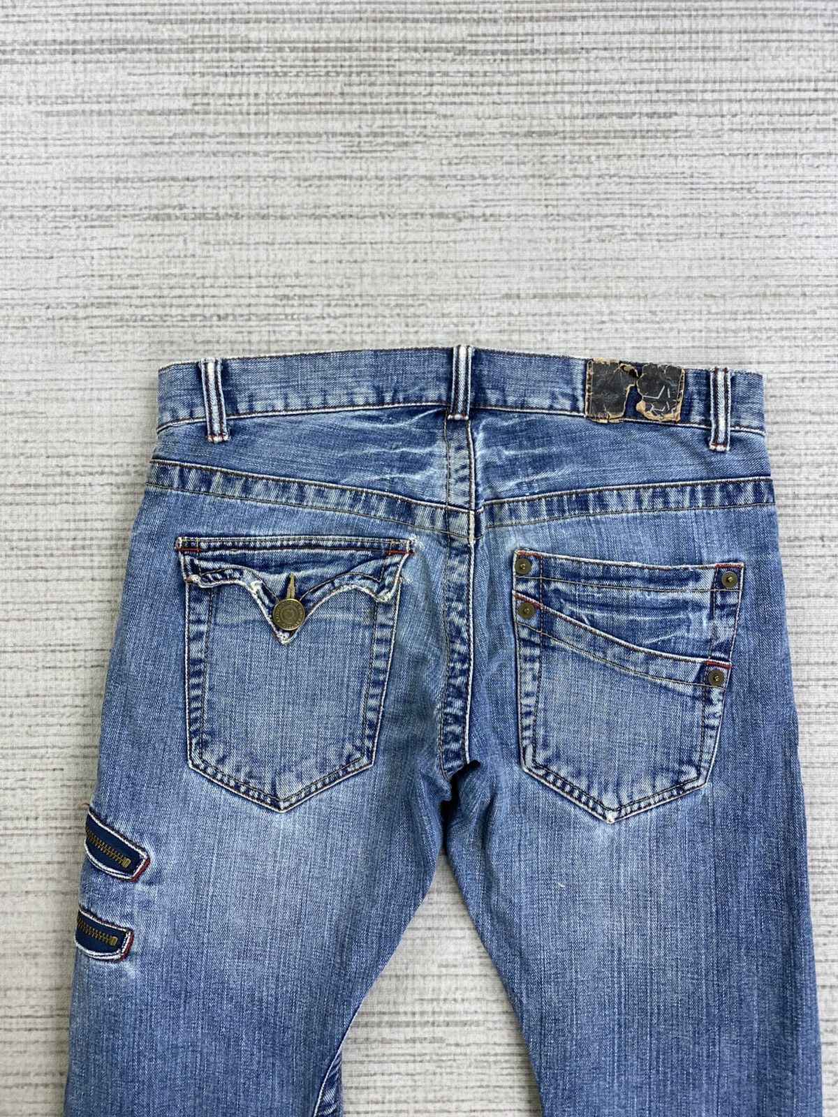 Hysteric Glamour Vintage Flared Rattle Trap Punk Distressed Denim Pants Size US 34 / EU 50 - 10 Thumbnail
