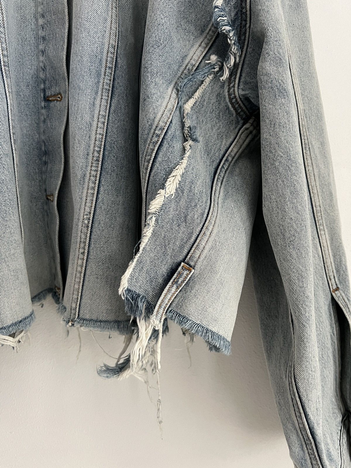 Balenciaga Lost Tape Reconstructed Raw Hem Denim Jacket - 2 Size US L / EU 52-54 / 3 - 6 Thumbnail