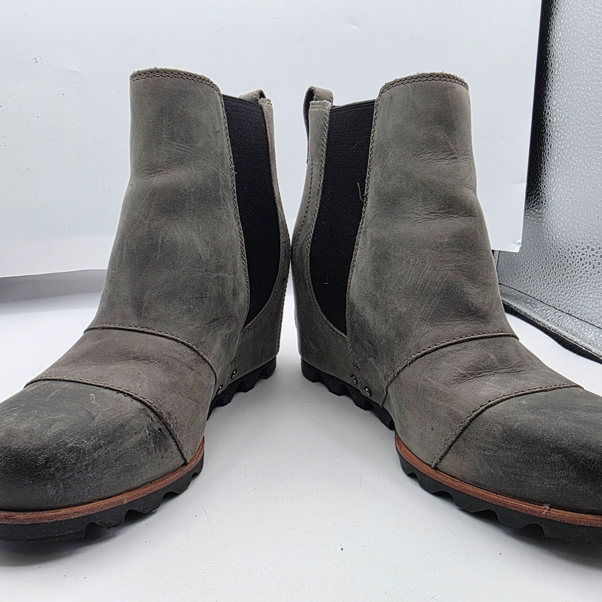 SOREL Sorel Lea Womens Size 8 Gray Wedge Chelsea Ankle Boots Going Size US 8 / IT 38 - 3 Thumbnail