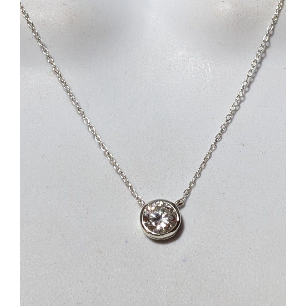 Other Minimalist Sterling Silver Gemmed Pendant Necklace Size ONE SIZE - 5 Thumbnail
