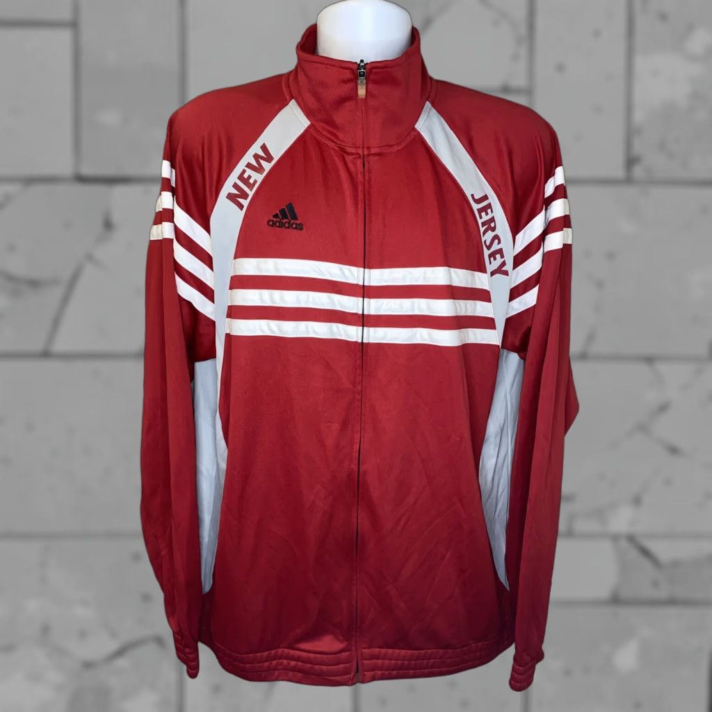 Adidas Adidas Climalite Men's Red/White Jersey Full Zip Jacket L Size US L / EU 52-54 / 3 - 1 Thumbnail