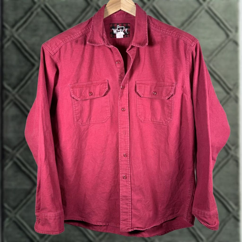 Vintage Vintage Woolrich Button-Up Shirt Red Long Sleeve Western Men's XL Size US XL / EU 56 / 4 - 1 Thumbnail