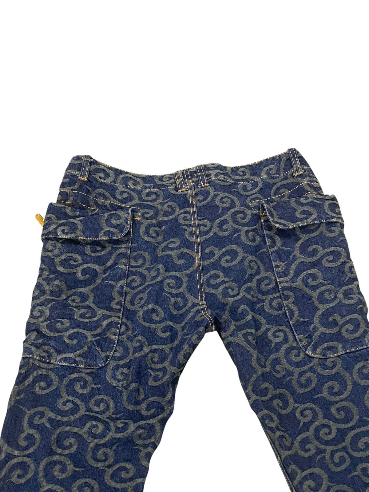 Le Grande Bleu (L.G.B.) Damask Textured Ya Jie Gardener Pant Slim 1🟦2 Size US 33 - 11 Thumbnail