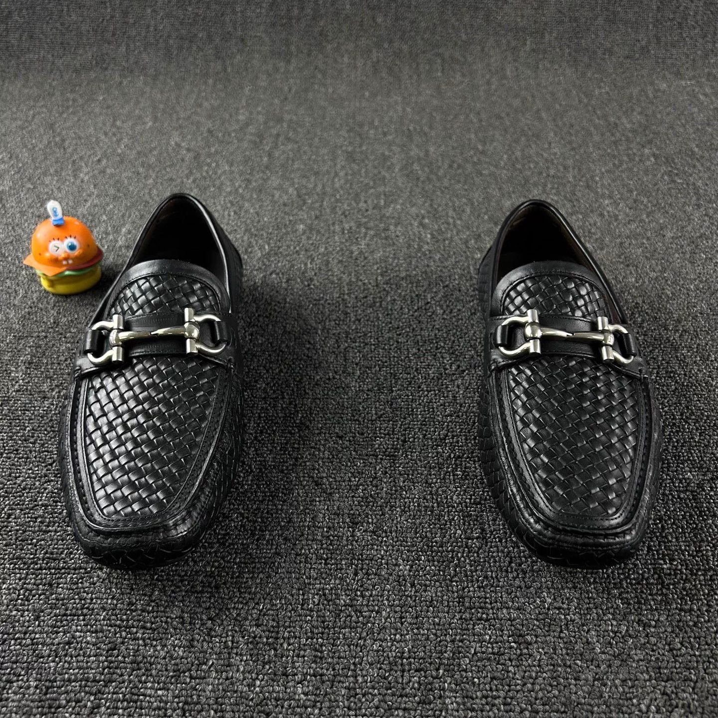Salvatore Ferragamo SF Black Woven Leather 40.5 Size US 7.5 / EU 40-41 - 2 Thumbnail