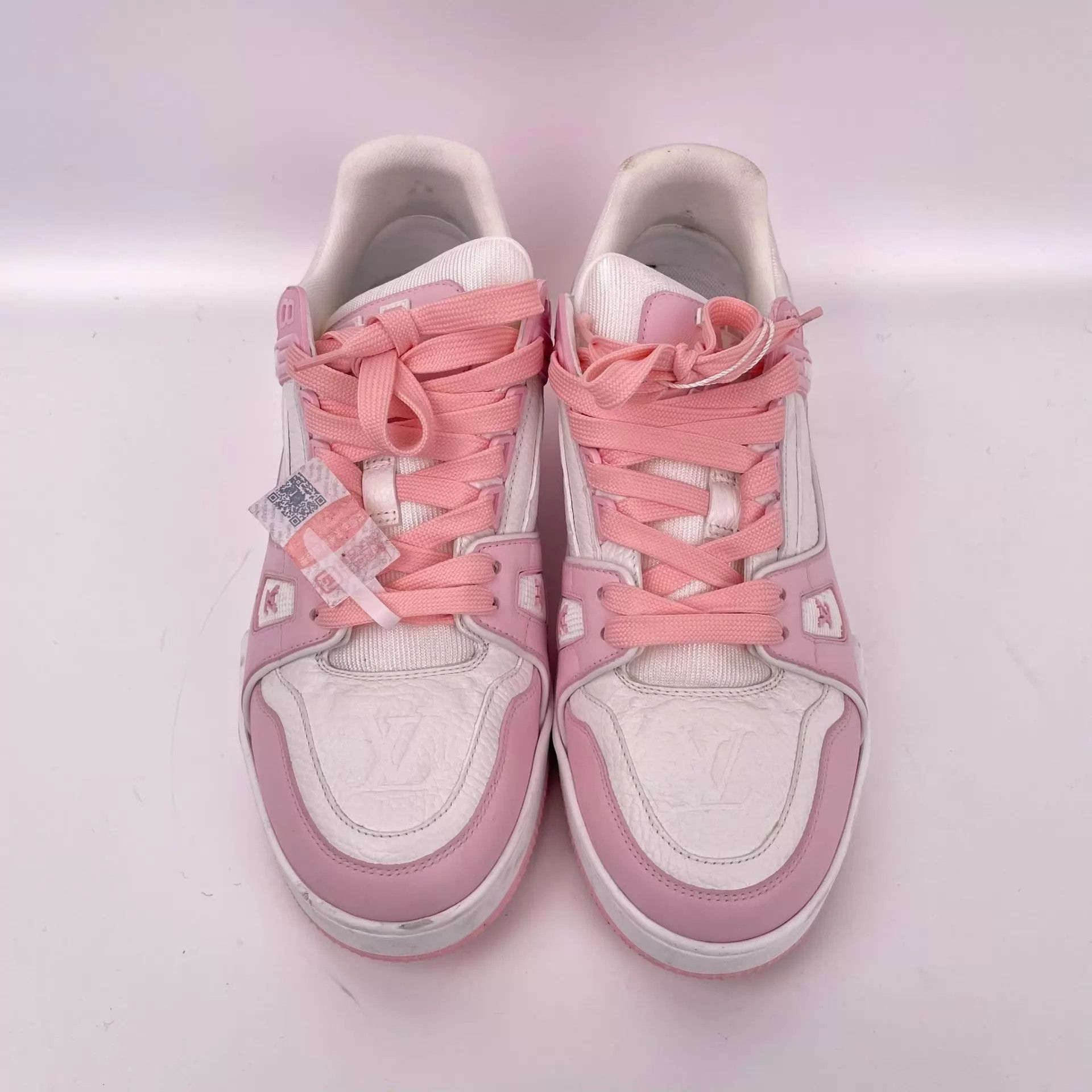 Louis Vuitton LV Trainer Flat EU39 Pink White Colorblocked Women's Size US 8.5 / IT 38.5 - 1 Thumbnail