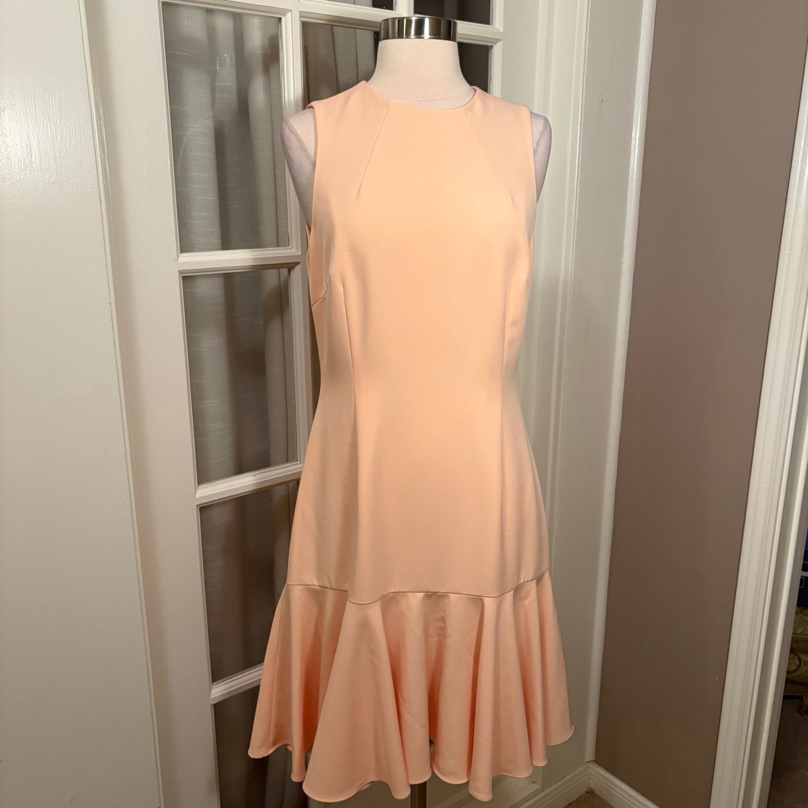 Other Ann Taylor Peach Sleeveless Flounce Sheath Dress Size 6 Size M / US 6-8 / IT 42-44 - 1 Thumbnail